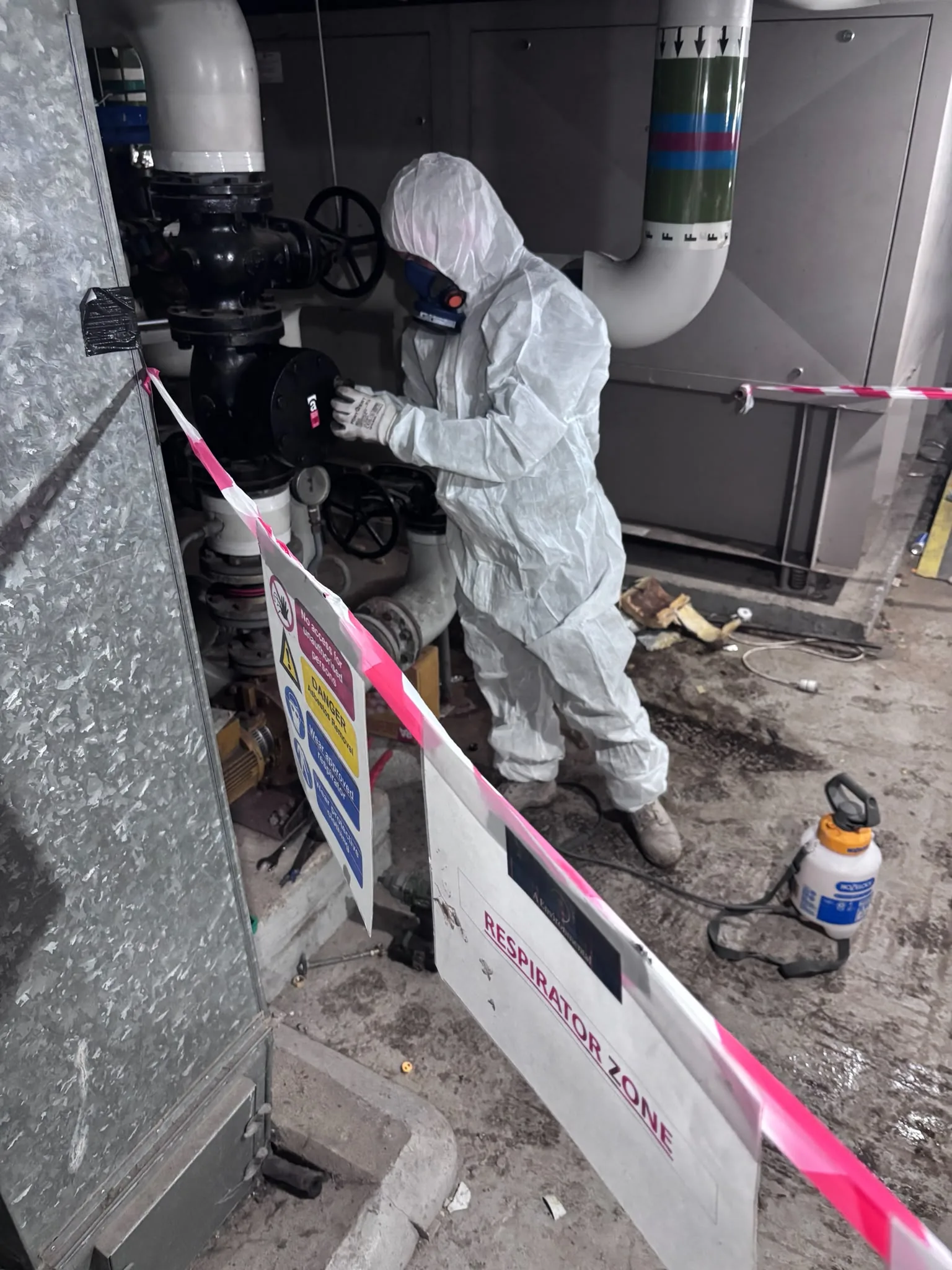 Asbestos artex removal from concrete soffit in Camden Town